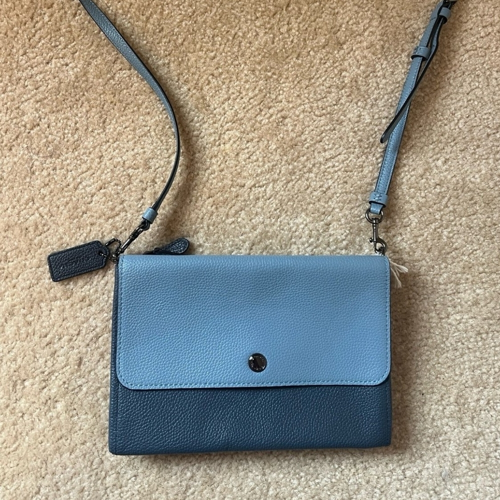 Coach Navy and Black Leather Bag Colorblock 💙🔵🔵🔵💙💙 2018 Edition